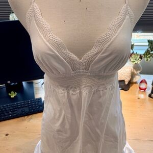 Cosabella Dolce Cotton Cup Babydoll White Nightgown Large Women EUC